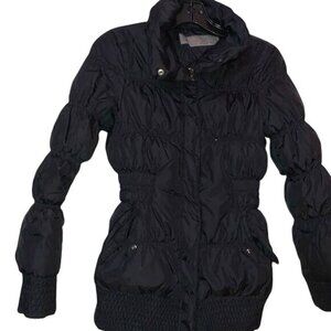 Zara Basic Black Puffer Jacket M Nylon & Polyester Womens Quilted Design